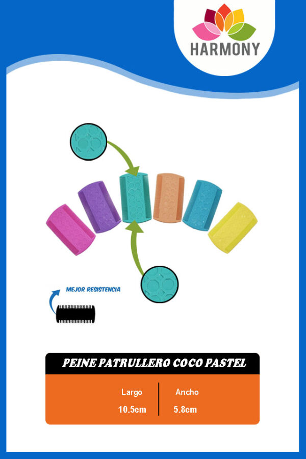 Peine patrullero coco (pastel)